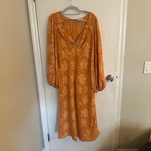 Hello Molly Burnt Orange Patterned Dress